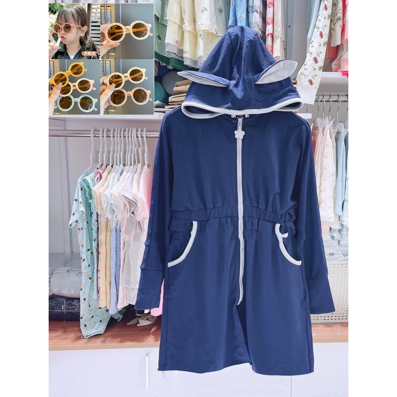 Áo Chống Nắng Toàn Thân TAI THỎ Cho Bé Từ 10-30kg