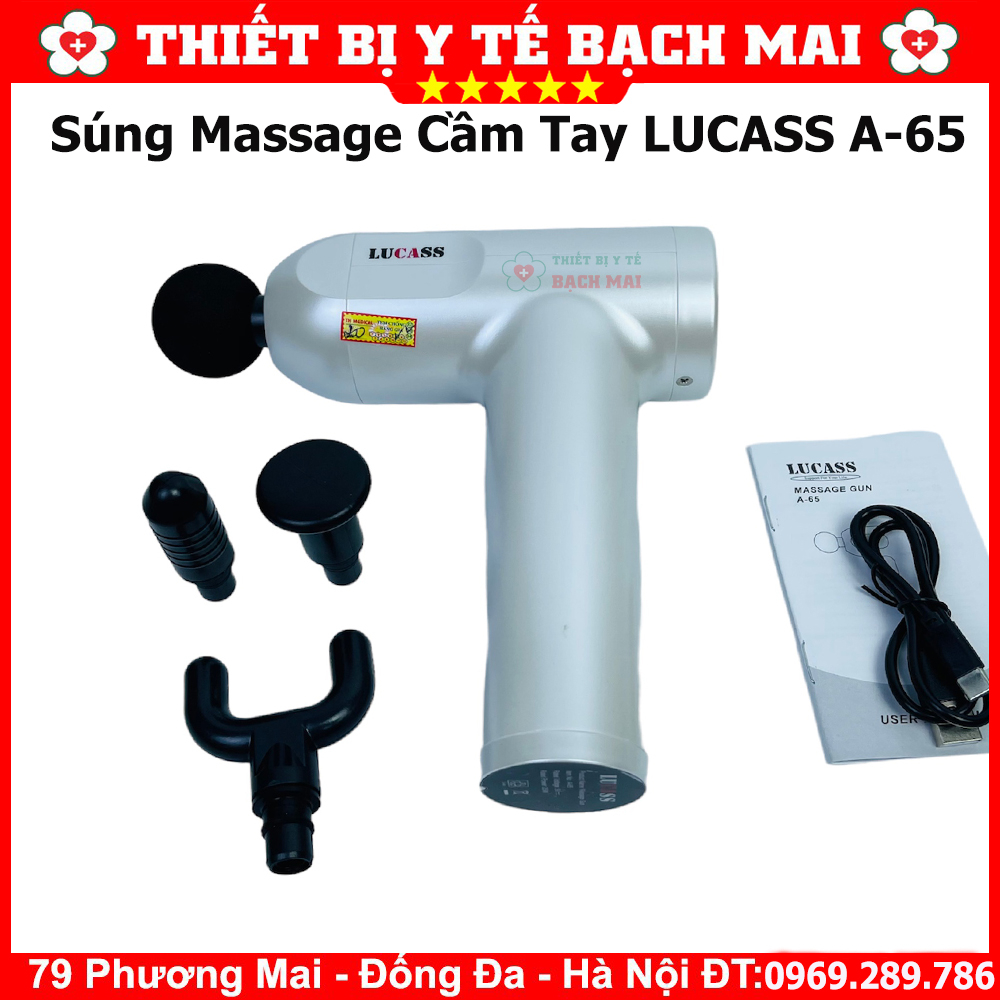 Máy Massage Cầm Tay LUCASS A65 Súng Massage Giảm Đau Mỏi Cơ Bắp Mát Xa Lưng Vai Cổ Gáy matxa toàn thân