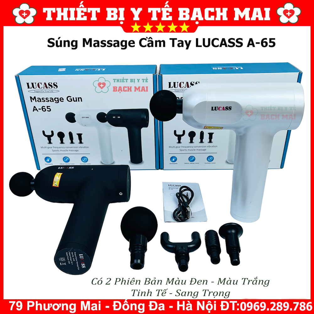 Máy Massage Cầm Tay LUCASS A65 Súng Massage Giảm Đau Mỏi Cơ Bắp Mát Xa Lưng Vai Cổ Gáy matxa toàn thân
