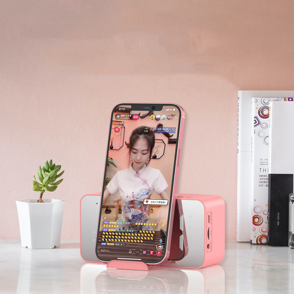 Loa bluetooth kiêm đồng hồ báo thức màn hình tráng gương hiển thị đèn led nghe đài fm radio