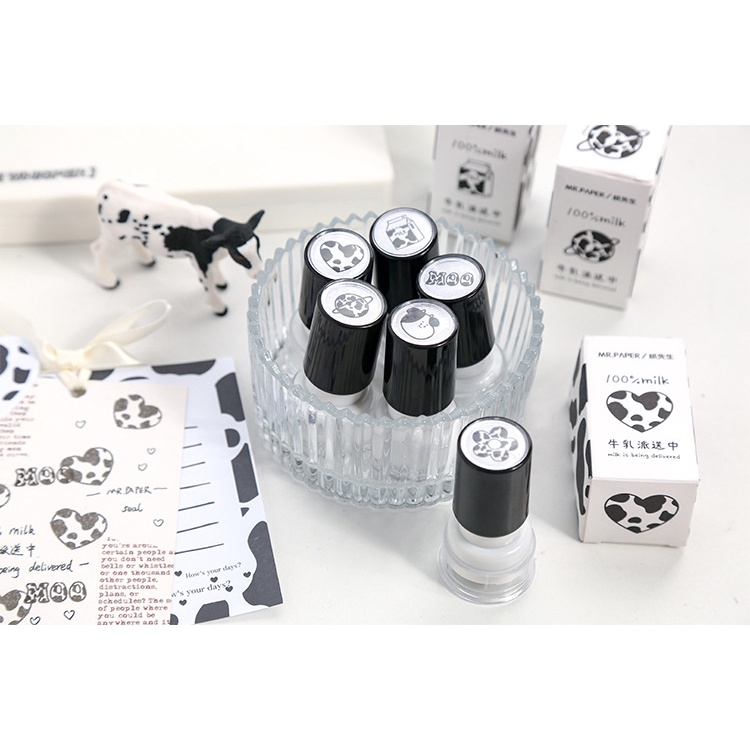 Winzige Con Dấu Đánh Dấu DIY In Họa Tiết  Bò Sữa Trang Trí Tiện Dụng Làm Bullet Journal Sổ Tay Nhật Kí M001