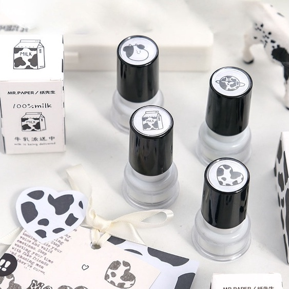 Winzige Con Dấu Đánh Dấu DIY In Họa Tiết  Bò Sữa Trang Trí Tiện Dụng Làm Bullet Journal Sổ Tay Nhật Kí M001