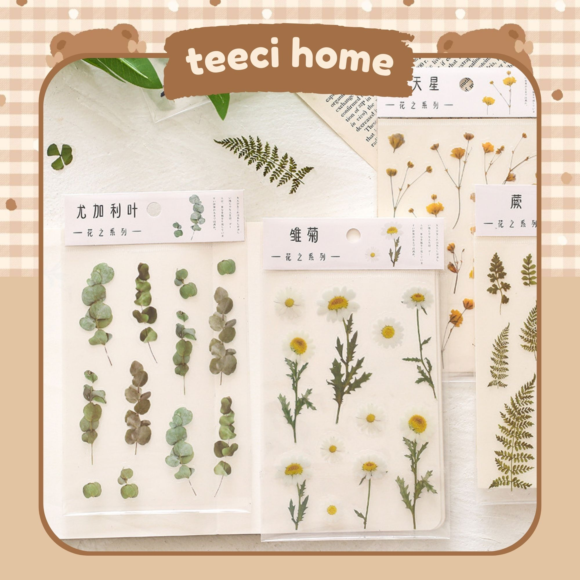 Hình Dán Sticker Cute Hoa Lá Trang Trí Sổ Trang Trí Sổ Tay Mohamm Điện Thoại Vở Khay Đựng Bút M021