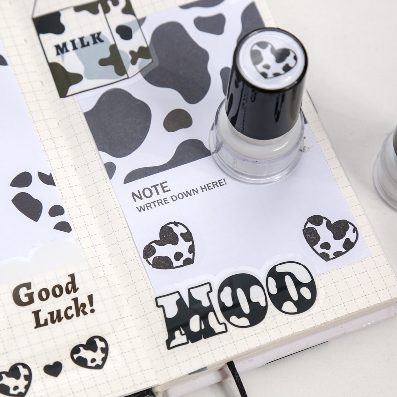 Winzige Con Dấu Đánh Dấu DIY In Họa Tiết  Bò Sữa Trang Trí Tiện Dụng Làm Bullet Journal Sổ Tay Nhật Kí M001