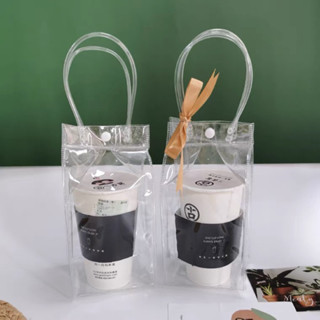   HÀNG SẴN - GIAO NHANH 2H  Túi trong suốt đựng bình ly giữ nhiệt nhựa pvc chống nước có quai xách tiện lợi 