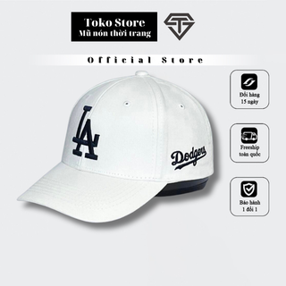 Mũ lưỡi trai, Nón kết L.A trắng thêu logo đen Siêu HOT Freeship, Full Hộp