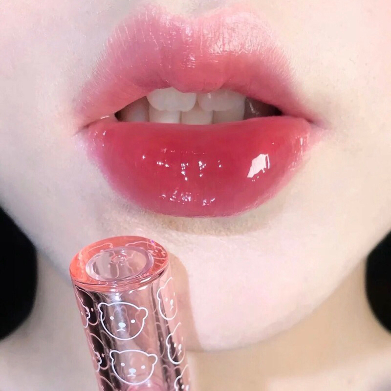 Son tint bóng CAPPUVINI nắp gấu hồng Bubbly Bear siêu lâu trôi