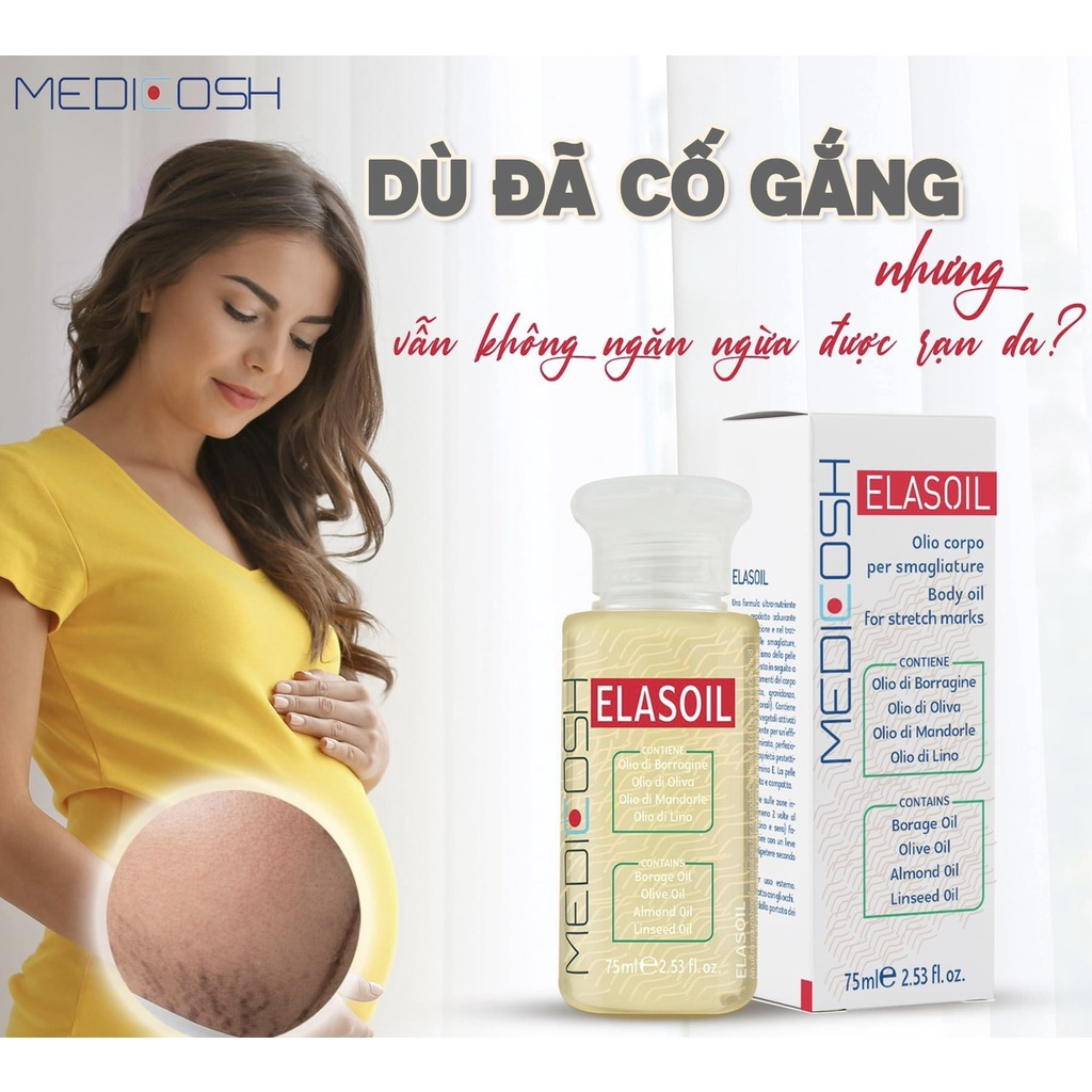 Măng tây baby - DẦU DƯỠNG ẨM, ĐỀU MÀU DA VÀ GIẢM RẠN DA CHO MẸ MEDICOSH ELASOIL