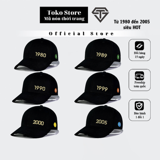 Bộ Mũ Lưỡi Trai Thời Trang Năm Sinh, Nón Mũ Màu Đen Thêu Logo Năm Sinh Siêu Hot Từ 1980 Đến 2005, Phong Cách Trẻ Trung