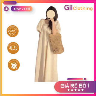 [ORDER] Váy xuông dáng dài tay bồng form rộng babydoll đi biển (ảnh thật)