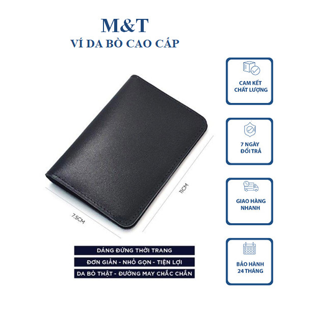 Ví Nam Nữ Đựng Thẻ Dáng Nhỏ Nọn Da Bò Thật Cao Cấp BẢO HÀNH 24 Tháng Full Hộp Tặng Kèm Móc Khóa
