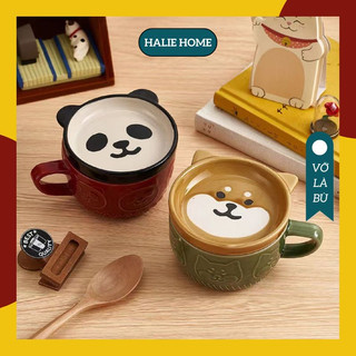 Cốc uống trà hình gấu chó shiba cốc uống cafe xinh đẹp dễ thương 280ml