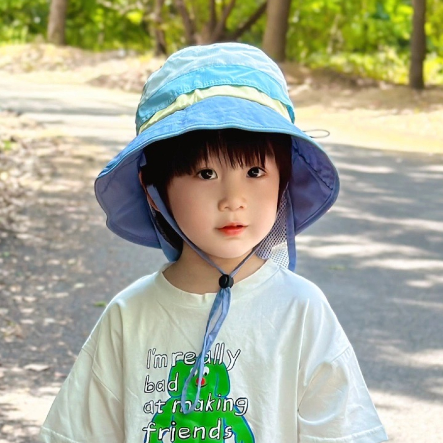 Mũ chống nắng cho bé Shukiku Nhật Bản 2023 tai bèo rộng vành có che gáy chống tia UV UPF 50+