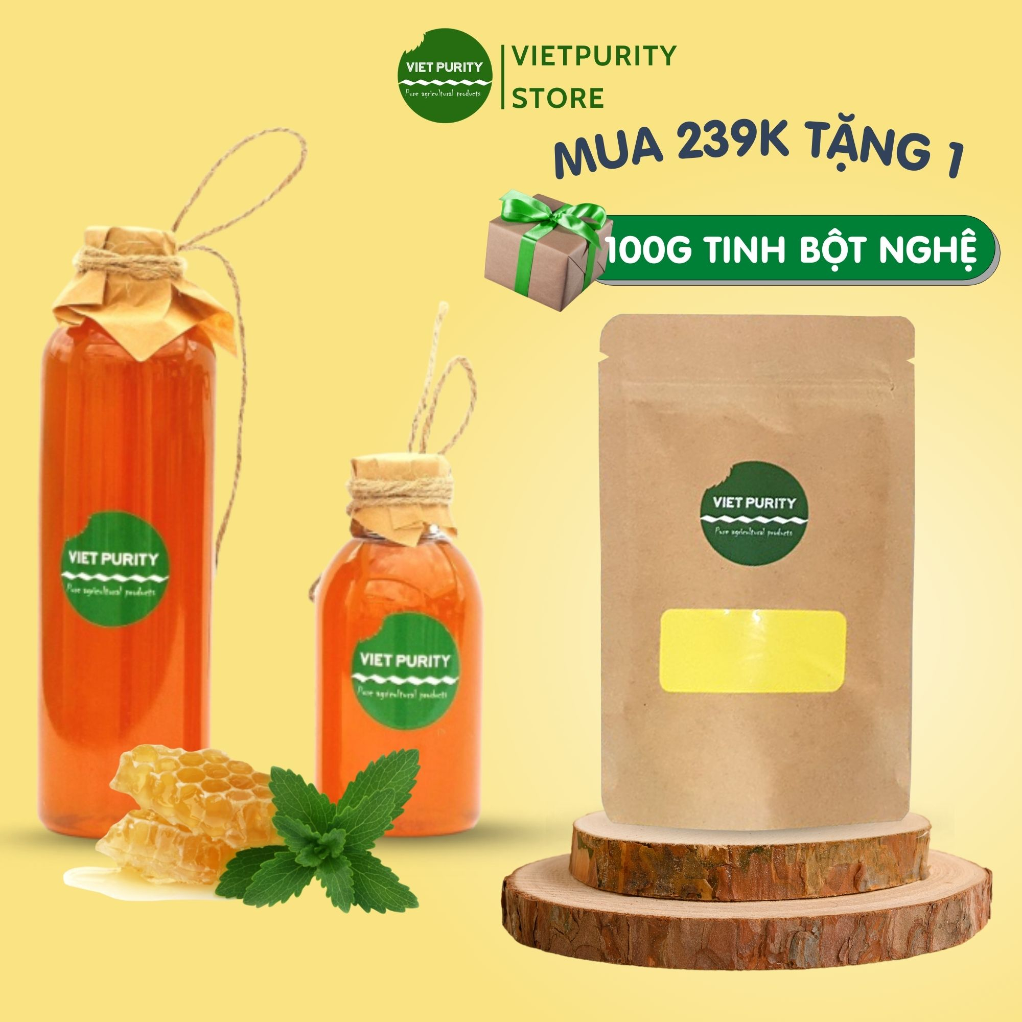 Mật ong rừng hoa cà phê Daklak nguyên chất tự nhiên 500ml Vietpurity