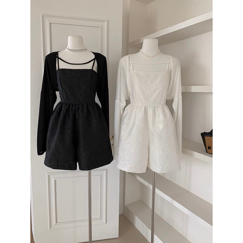 📍ORDER📍SET JUMPSUIT VÂN HOA THANH LỊCH DÂY ĐIỀU CHỈNH + ÁO CADIGAN CÙNG MÀU HÀNG ĐẸP
