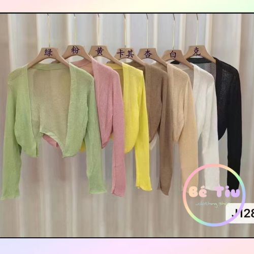 Áo Khoác Len Choàng Mỏng Croptop, Khoác Cardigan Không Khuy Tay Dài | Bé Tiu Clothing | BigBuy360 - bigbuy360.vn