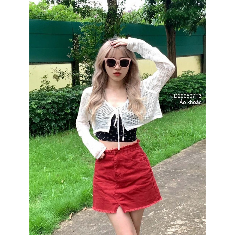 Áo khoác lưới tay dài cột nơ cá tính VIENS STORE