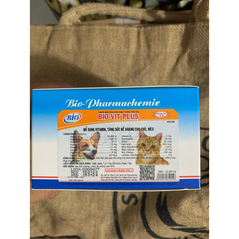 1 gói Vita Plus C- Vitamin và Khoáng Bio Vit Plus dành cho chó mèo