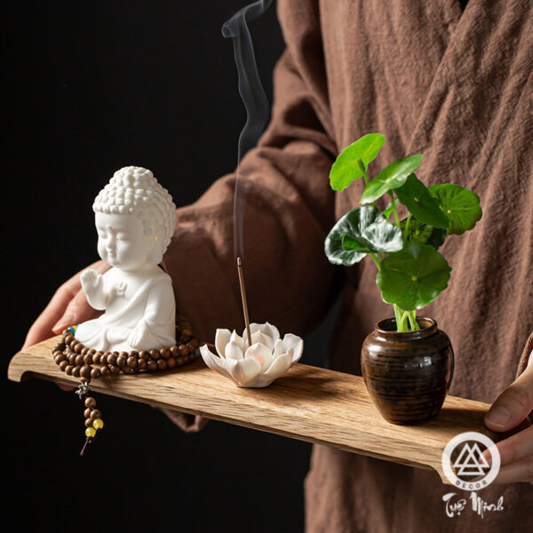 Thác khói trầm hương phật đèn led cao cấp, để phòng thờ đọc kinh, bàn trà, phòng làm việc tĩnh tâm an lạc