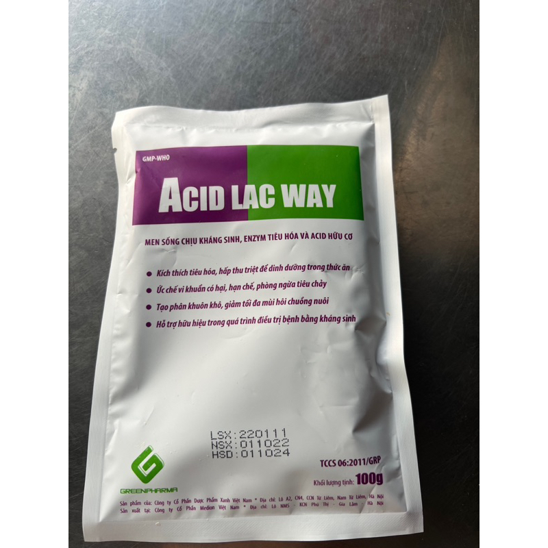 Gói 100g men ACID LAC WAY – Men vi sinh, kích thích tiêu hóa, tăng cường chuyển hóa