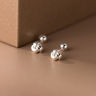 Bông tai xoắn bạc chuôi vặn has - hbt101