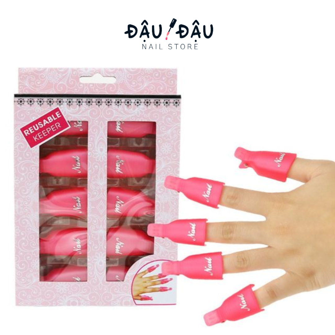 Bộ 10 kẹp ủ tháo gel móng tay nhựa cao cấp chuyên dụng bền bỉ cho dân làm móng