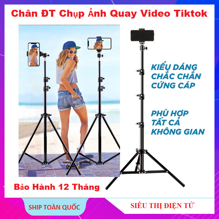 Chân Tripod, Chân Kẹp Điện Thoại, Hỗ Trợ, Chụp Ảnh, Quay Video, Livestream, Chụp Hình Tự Sướng, Quay Topshop - Có Remote