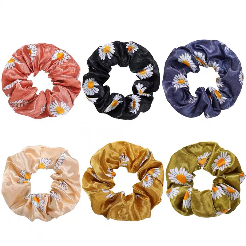 Dây buộc tóc Scrunchies hoa cúc Butterfly