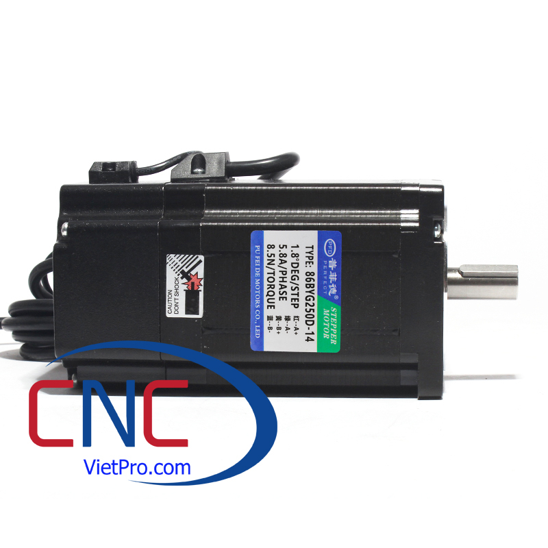 Động cơ bước 86 có phanh từ CNCVietPro 86BYG250D 8.5nm có thắng từ