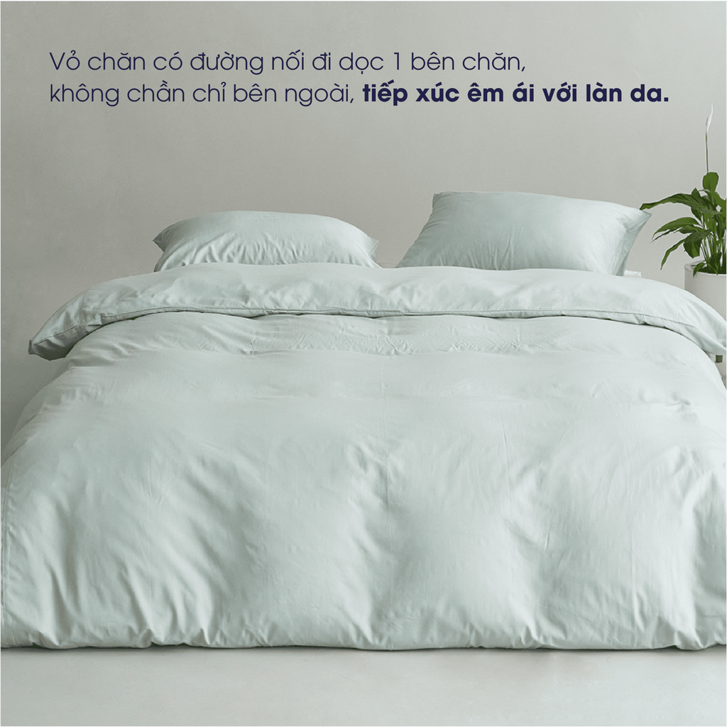 Bộ chăn ga Changmi Bedding 100% Cotton Sateen Xanh Mint Cao Cấp Hàn Quốc thoáng mát, siêu bền