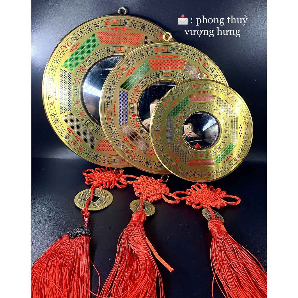 (Giá Sỉ/Lẻ) Gương Tiên Thiên và Hậu Thiên đồng 3 kích cỡ kết hợp với xu bát quái, chiêu tài tiến bảo...