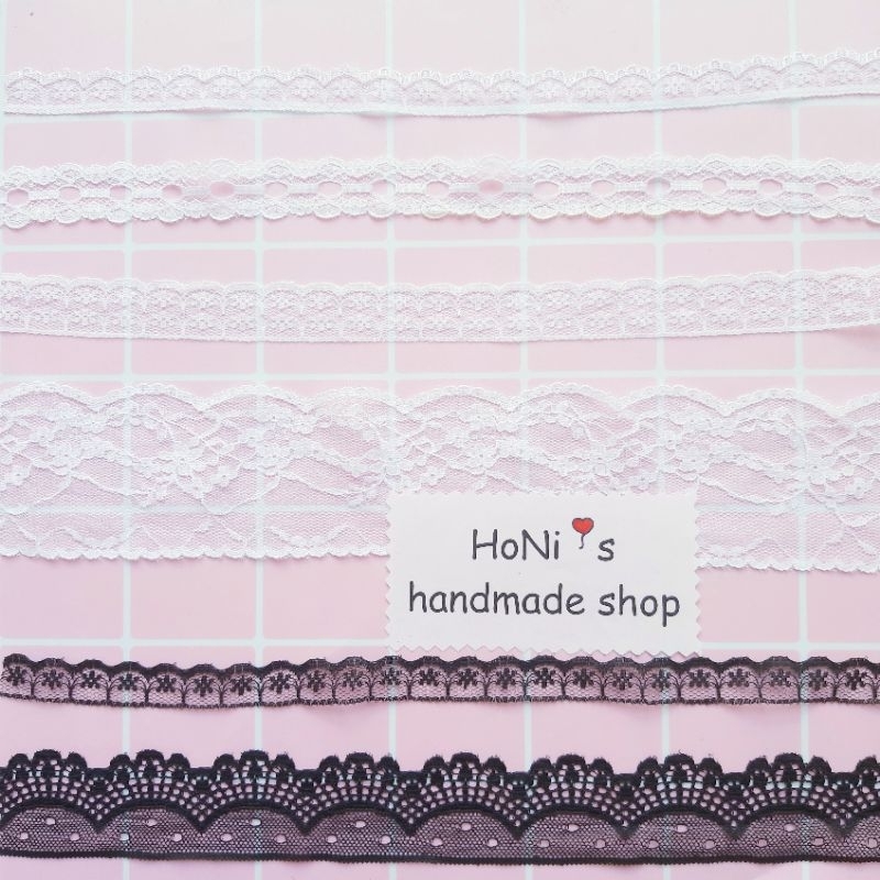 Ren trắng đen trang trí handmade nhiều mẫu nhiều cỡ
