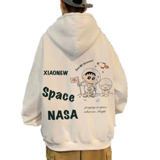 Áo Hoodie TAY Phồng Chữ XIAONEW SPACE NASA Nam Nữ Couple Cặp Đôi  - Áo  Khoác Nỉ Có Nón Mũ 2 Lớp Thu Đông