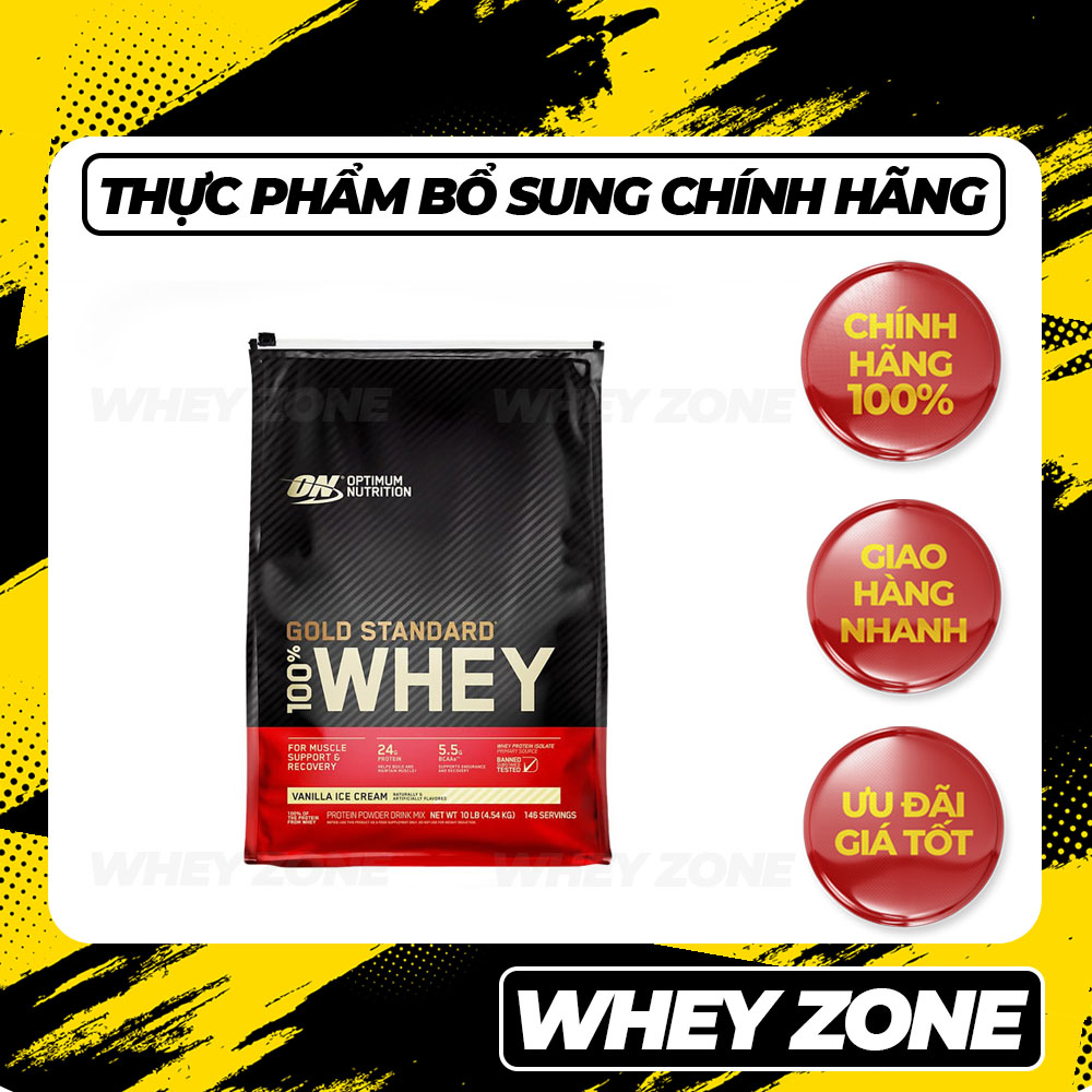 Sữa tăng cơ Whey Protein ON Gold Standard 100% Whey 10Lbs, (144 servings)