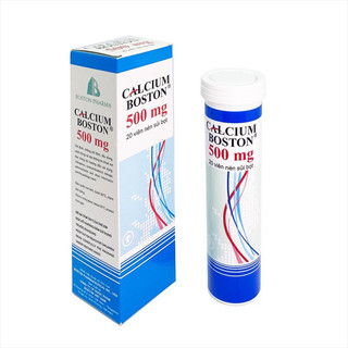 Viên sủi calcium boston 500mg tuýp 20 viên - cung cấp calci phòng ngừa loãng xương