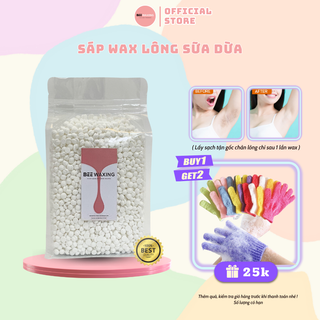 Sáp wax lông trắng mùi sữa dừa Beewaxing - Hard wax beans siêu bám ít nóng nhập USA  [Tặng Kèm Que Wax]