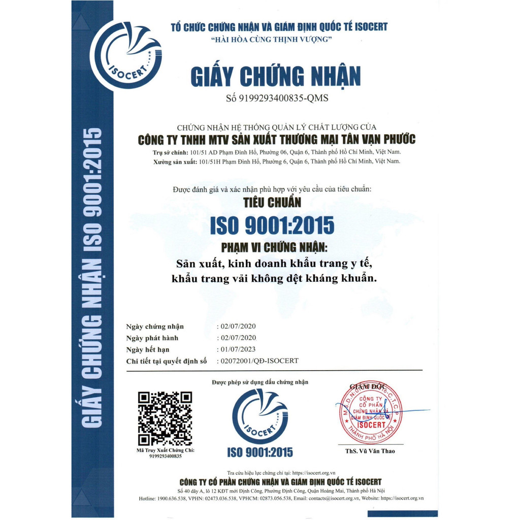 Khẩu trang 5d An Tâm - Túi 10 cái