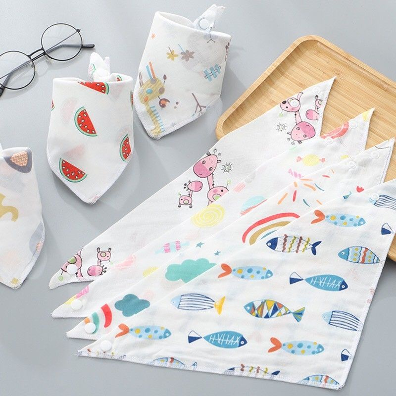 Yếm tam giác quàng cổ 100% cotton cho bé BQSHOP