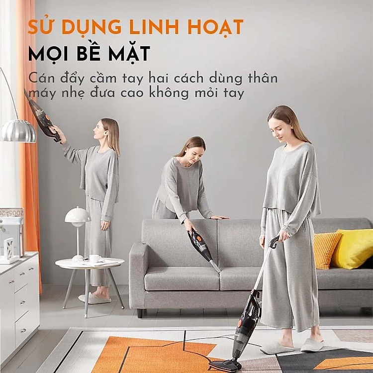 [Quà tặng không bán] Máy hút bụi 2 trong 1 Colosmulti lực hút siêu mạnh 16000PA, chổi quét 90 độ có bánh lăn