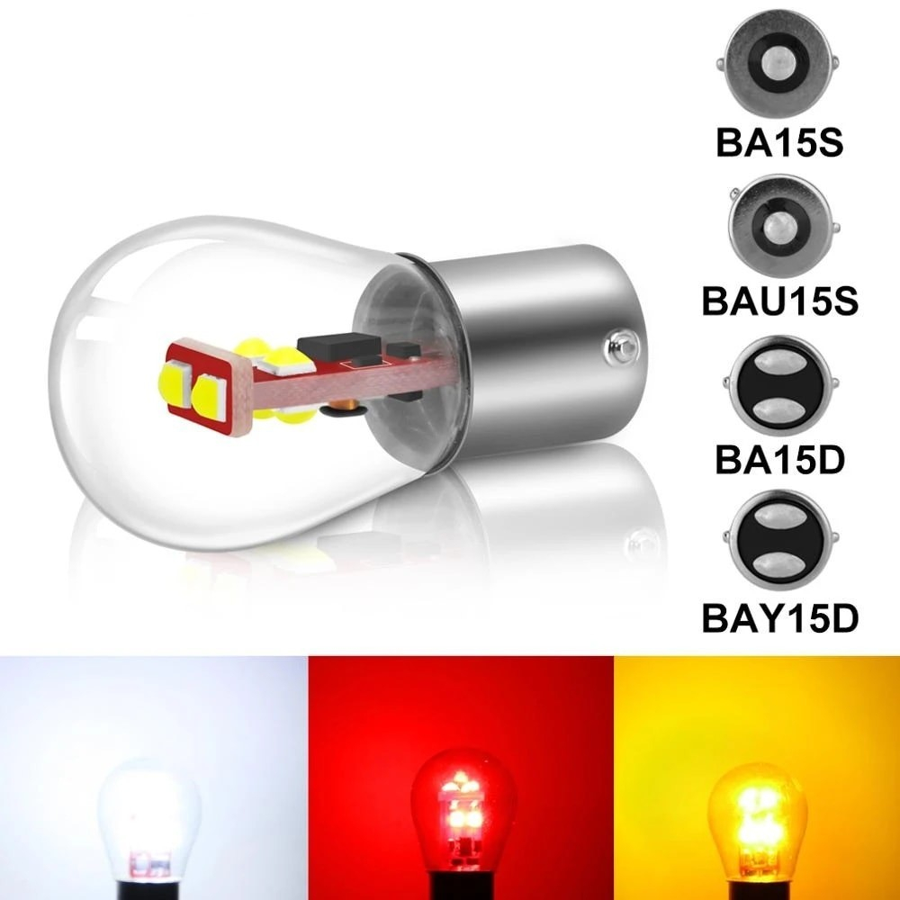 1 Chiếc P21W 1156 BA15S BAU15S 1157 BAY15D đèn phanh ô tô, đèn hậu, đèn lùi 12V siêu sáng 6smd 3030