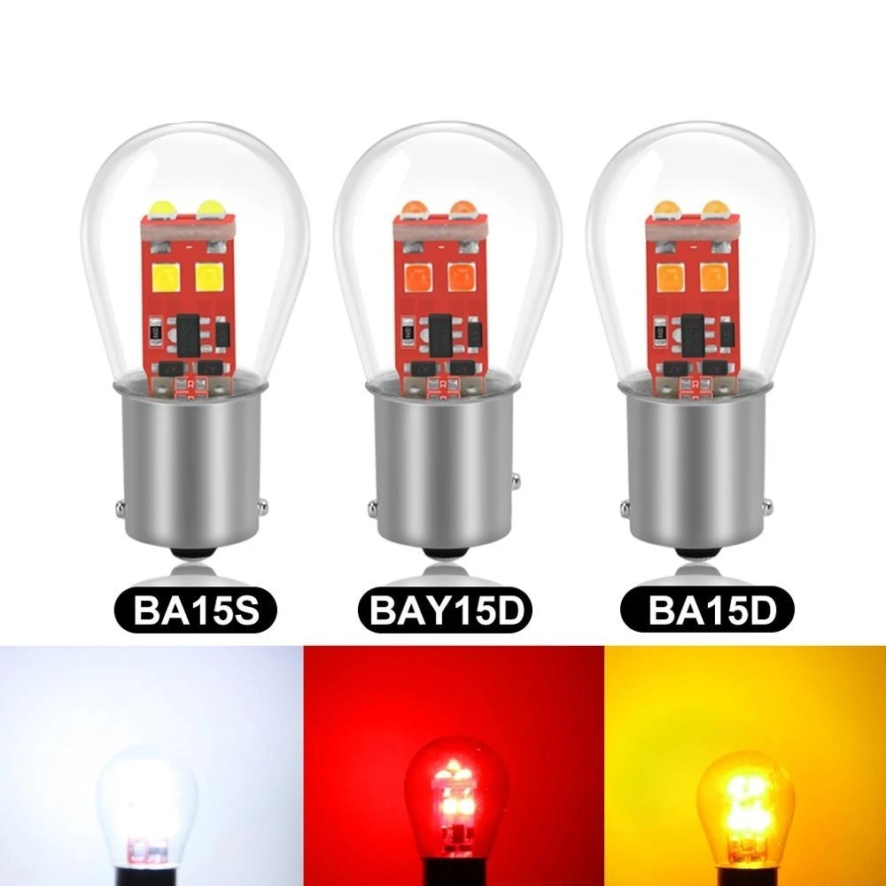 1 Chiếc P21W 1156 BA15S BAU15S 1157 BAY15D đèn phanh ô tô, đèn hậu, đèn lùi 12V siêu sáng 6smd 3030