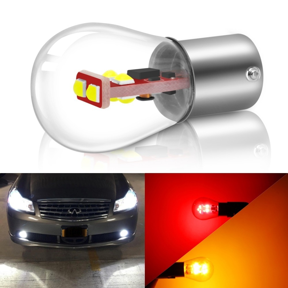 1 Chiếc P21W 1156 BA15S BAU15S 1157 BAY15D đèn phanh ô tô, đèn hậu, đèn lùi 12V siêu sáng 6smd 3030