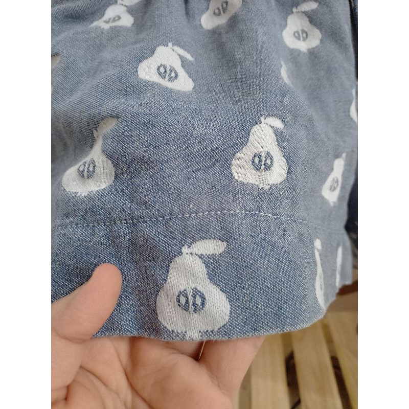 Quần sọt jean thêu quả lê hiệu Peu pre's