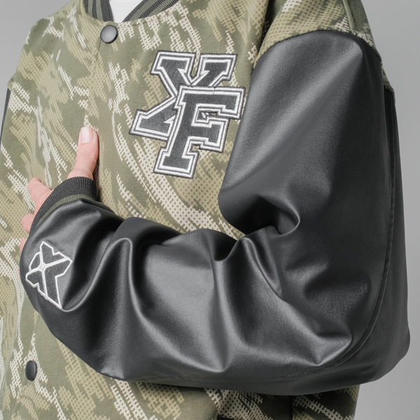 Áo Khoác Bóng Chày Boomber Varsity 2 lớp màu rằn ri camo xanh Xfire Vietnam