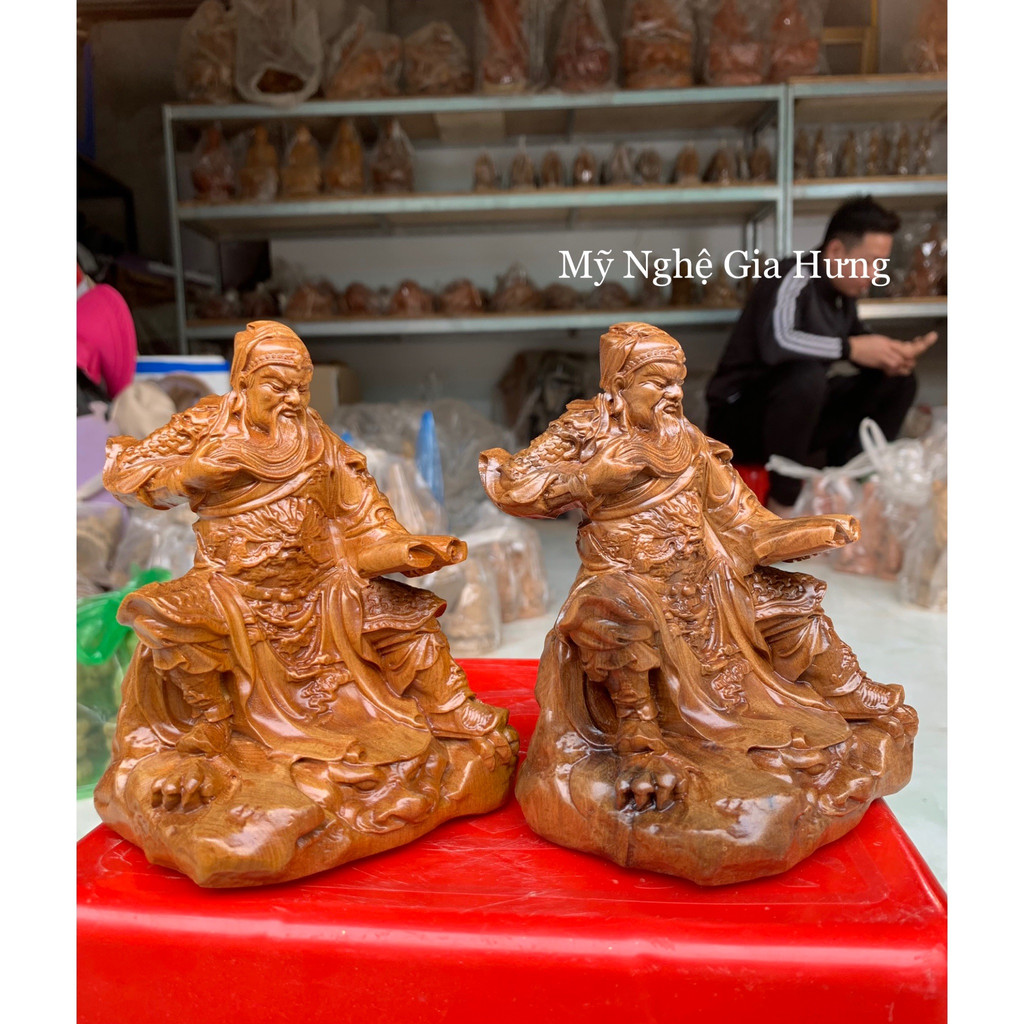 Tượng Quan Công Ngồi Đọc Sách, Trang Trí Nhà Cửa, Phòng Làm Việc...KT: cao15x10x7