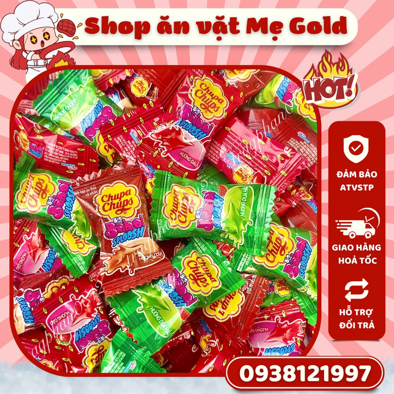 Kẹo cao su thổi Big babol Chupa Chups có nhân siro hương hỗn hợp gói 3,4g