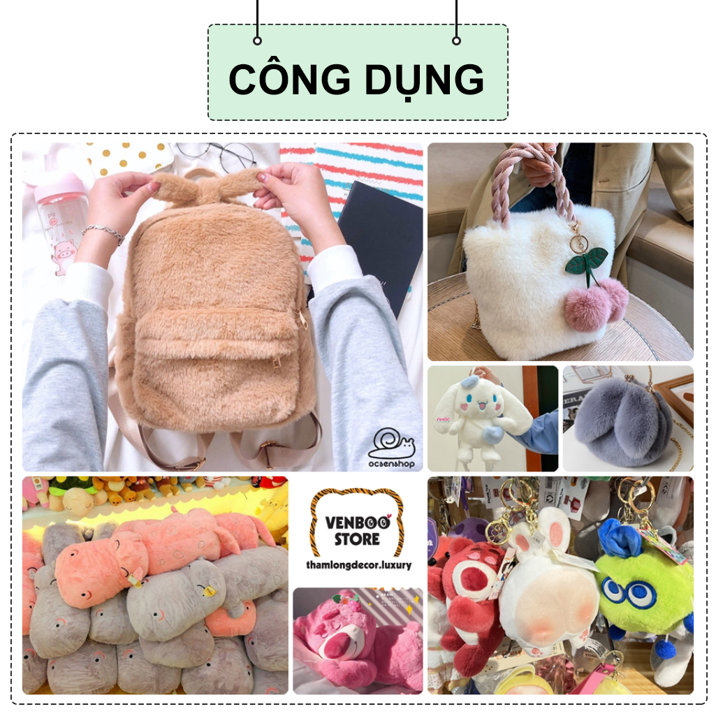 XÃ KHO Vải Lông Hàn may áo khoác lông, outfit doll, gấu bông móc khóa, đồ chơi cho bé, băng đô scrunchies | K