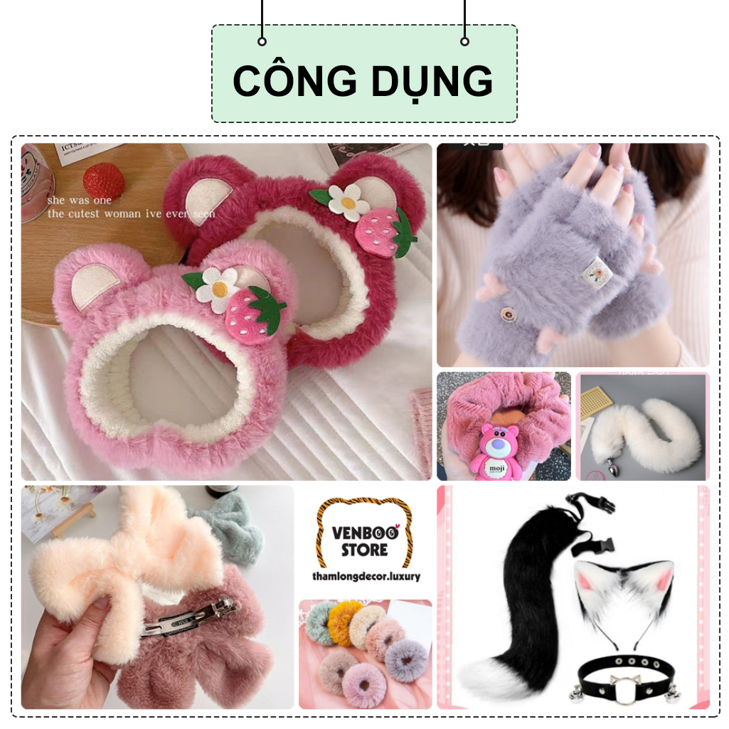 XÃ KHO Vải Lông Hàn may áo khoác lông, outfit doll, gấu bông móc khóa, đồ chơi cho bé, băng đô scrunchies | K