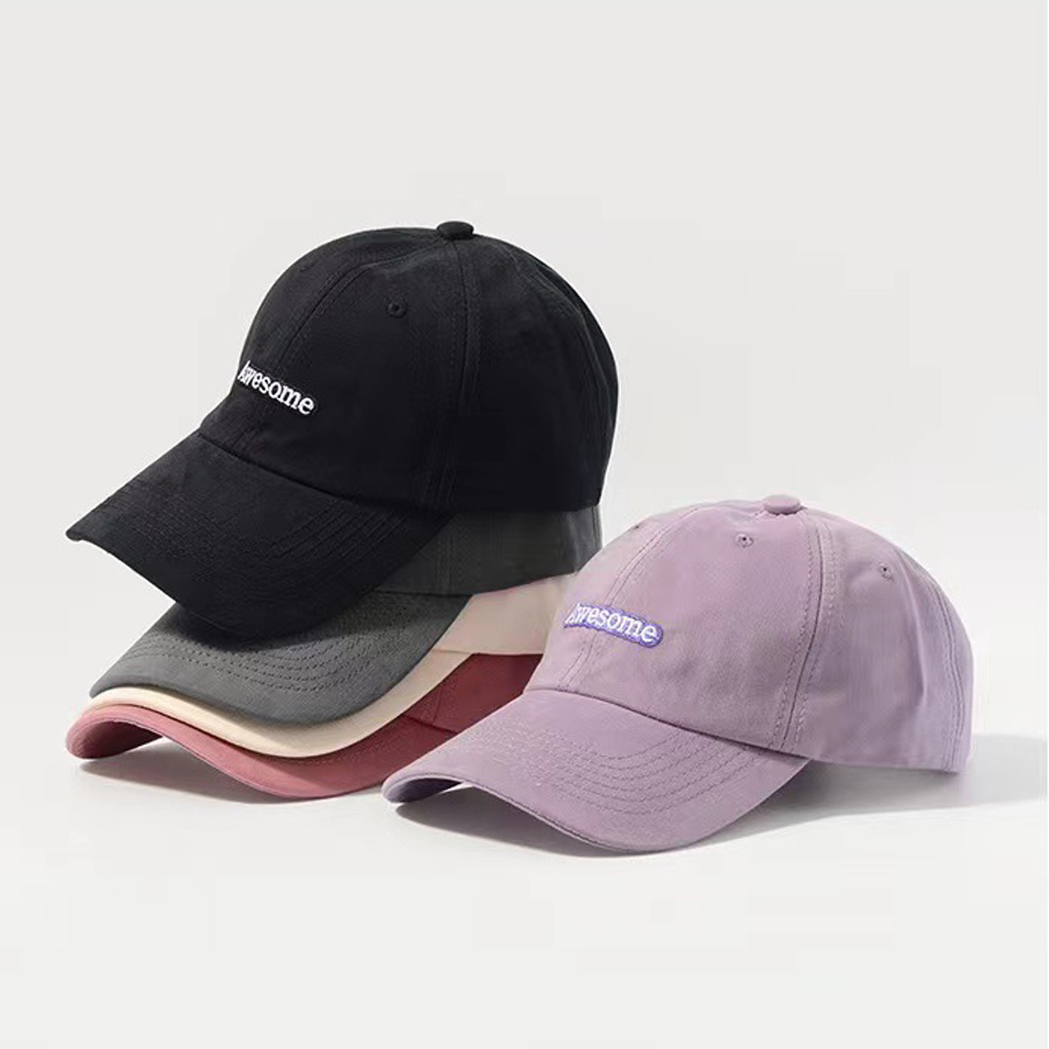 Mũ Lưỡi Trai Unisex Thêu Chữ AWESOME Style Hàn Quốc Siêu Xinh T26