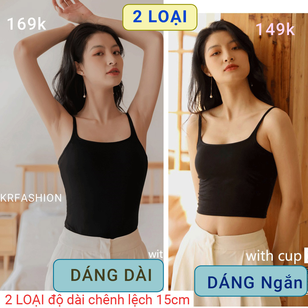 Áo 2 Dây có mút Bra croptop nữ áo thun ba lỗ Cotton KR2025 hai dây TANKTOP Krfashion